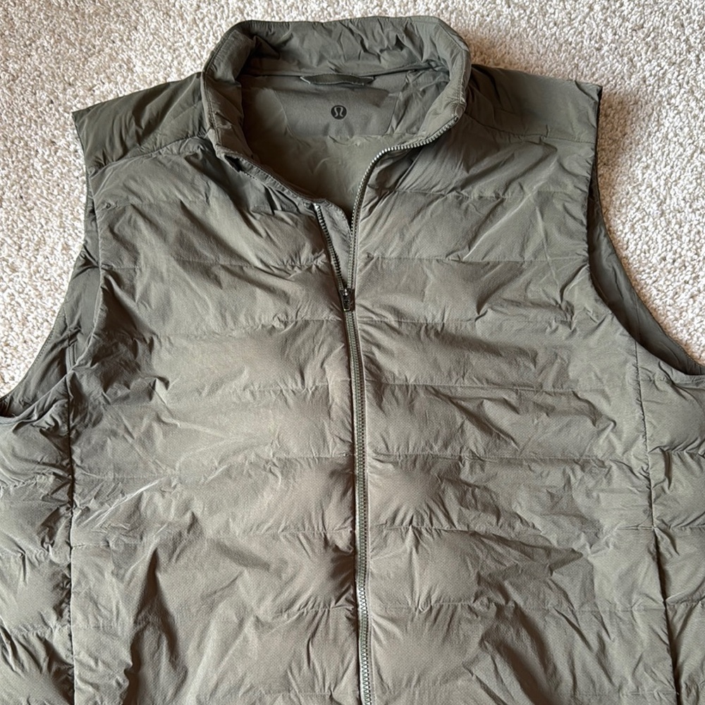 Men's Olive Green Quilted Vest